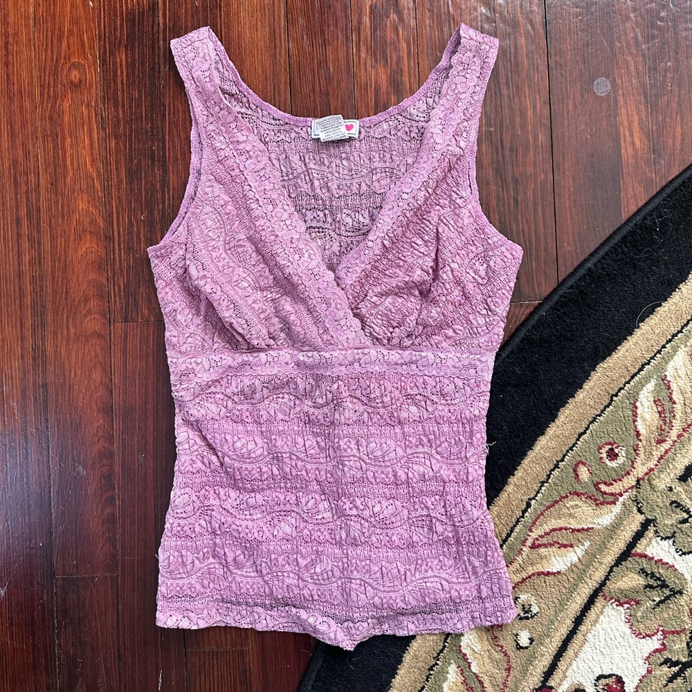 Pink Lace Vintage Tank